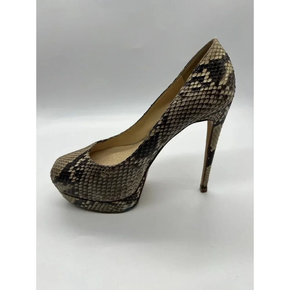 Alexandre Birman Women Python Platform High Heels Pumps Shoes Size 36.5 Snake